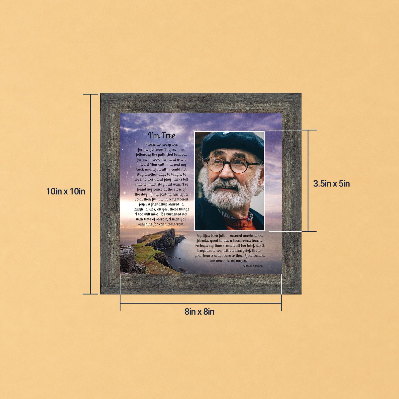 I'm Free memorial picture frame with lighthouse cliff scene - Crossroads Home Decor