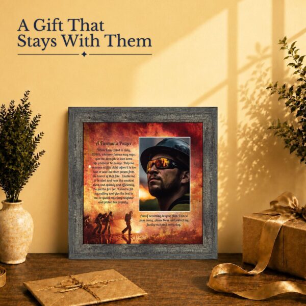 Firemans Prayer gift frame for a firefighter graduation or retirement