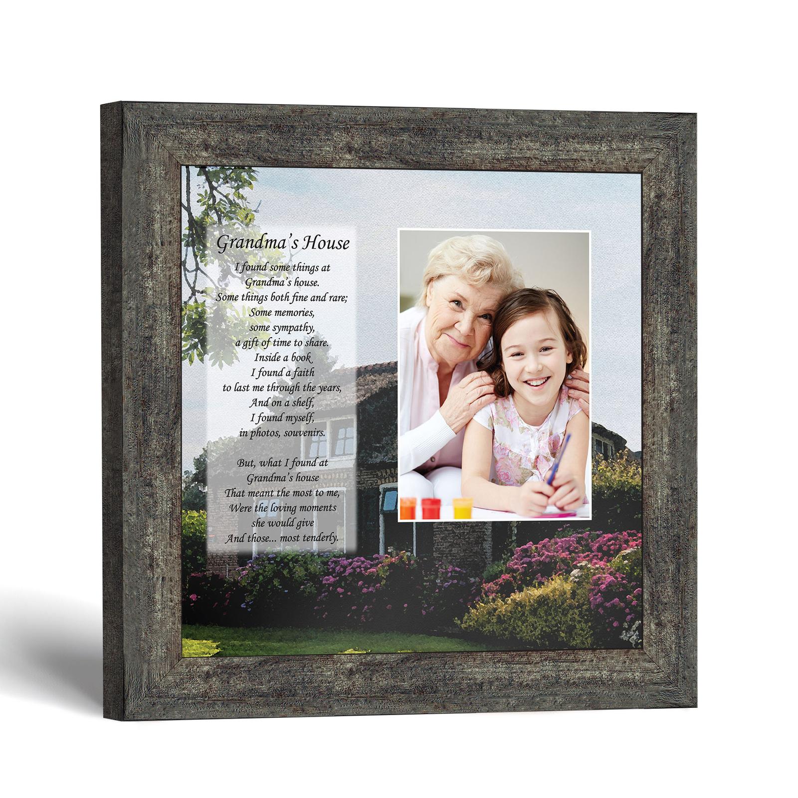 Grandma's House framed print - grandma poem picture frame with photo opening by Crossroads Home Decor