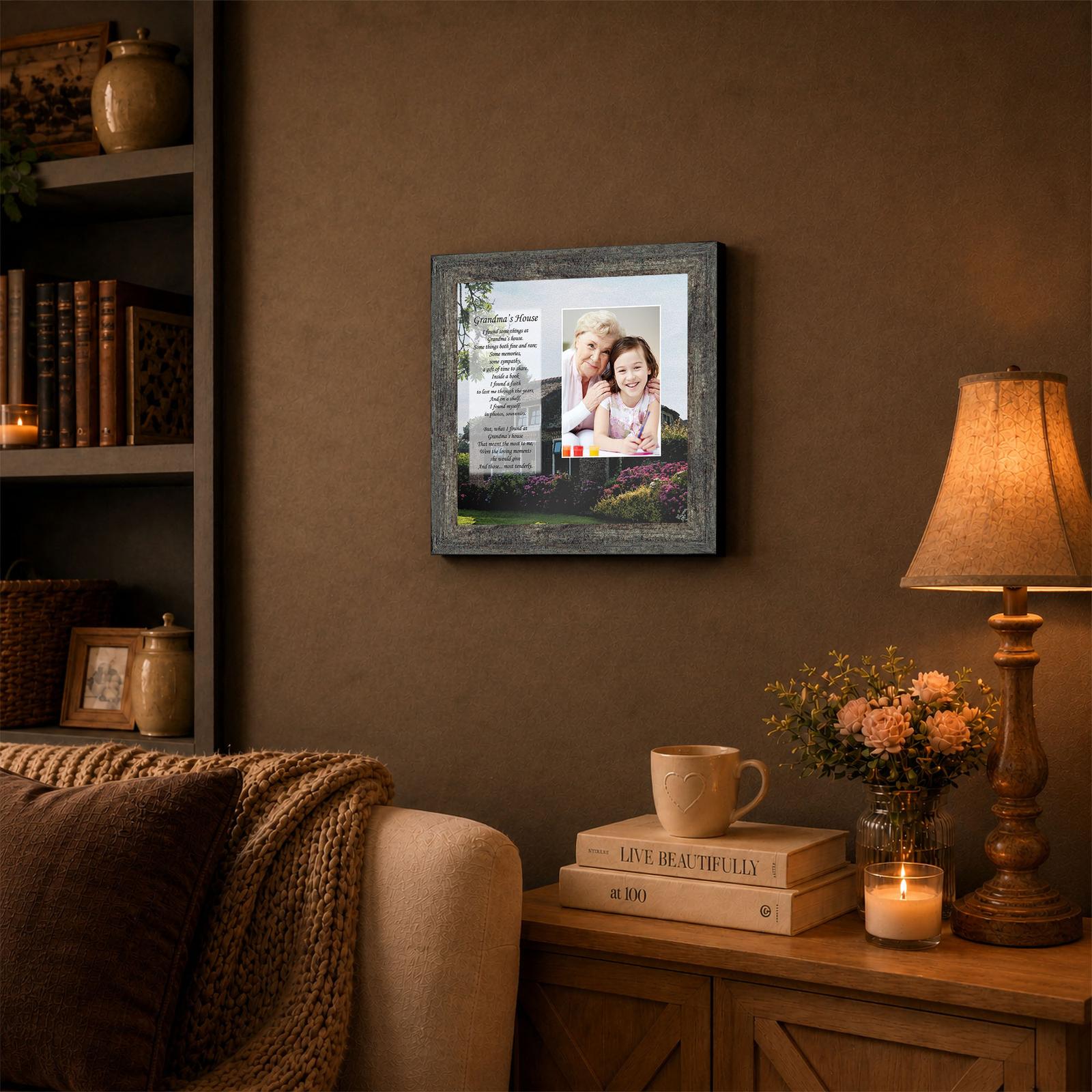 Grandma's House framed wall art displayed in a farmhouse kitchen