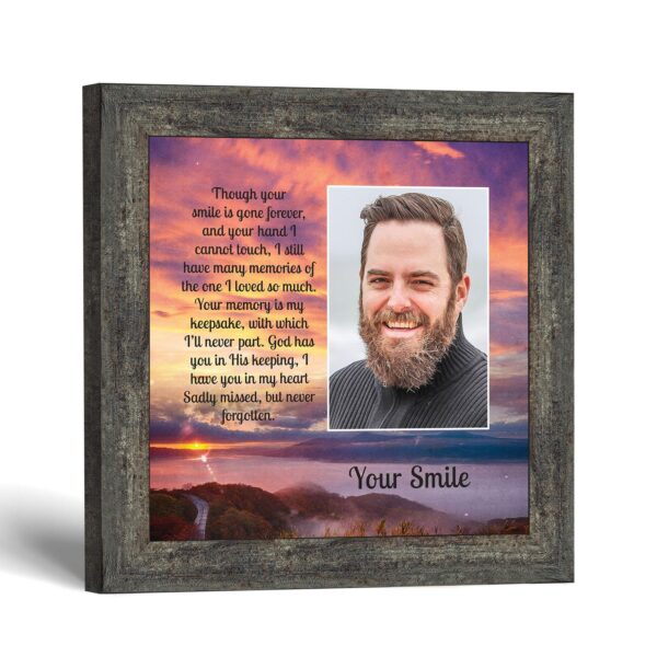 Your Smile framed print - memorial picture frame with photo opening by Crossroads Home Decor