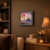 Your Smile memorial framed wall art displayed on a living room mantel