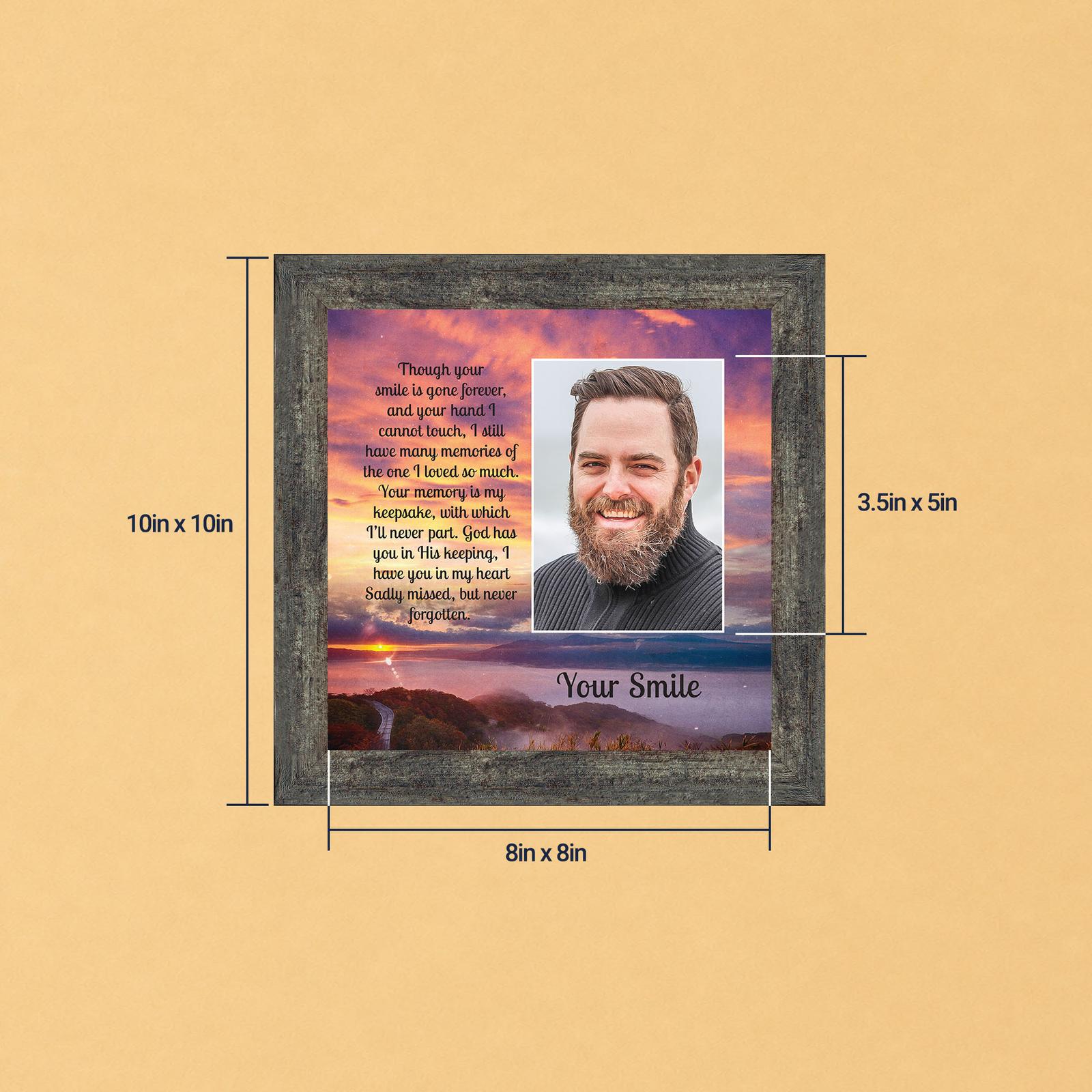 Your Smile framed print - memorial picture frame with photo opening by Crossroads Home Decor