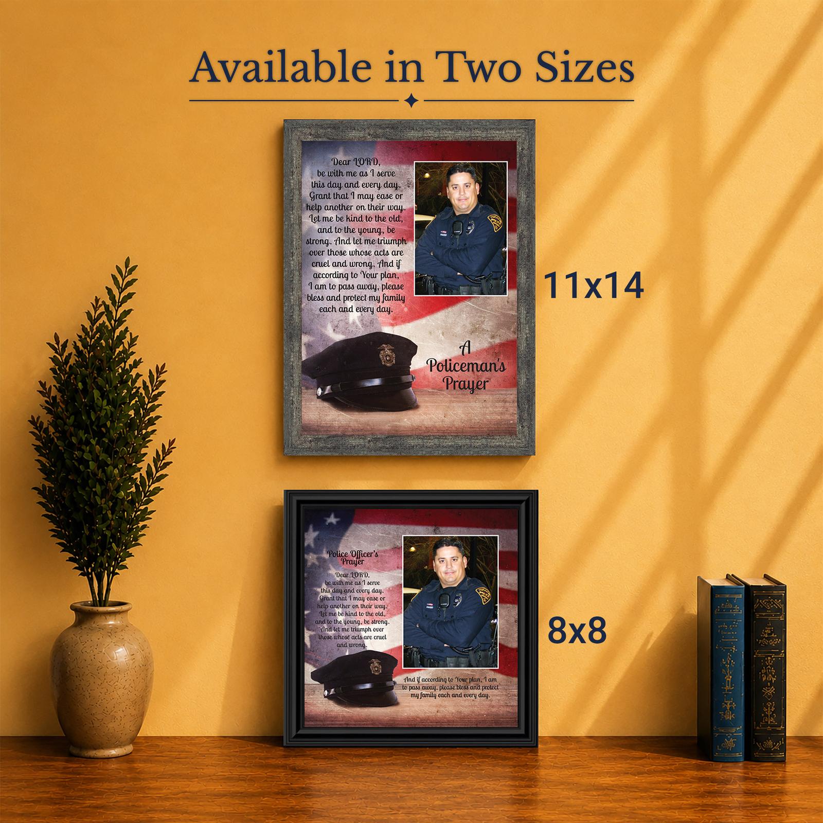 Police officer photo frame - Made in USA family-owned keepsake