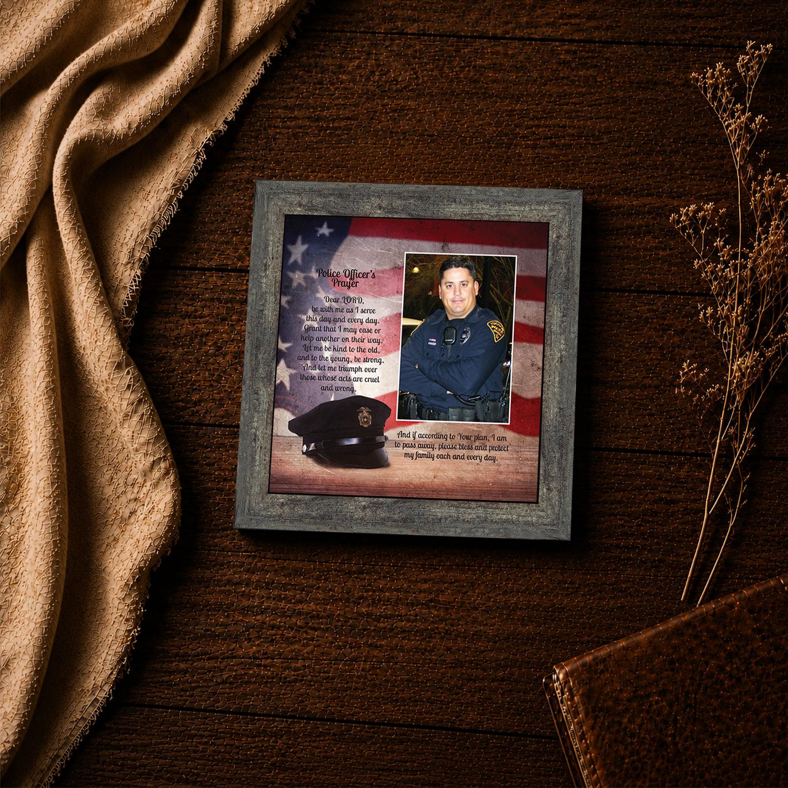 Policeman's Prayer beside the photo opening