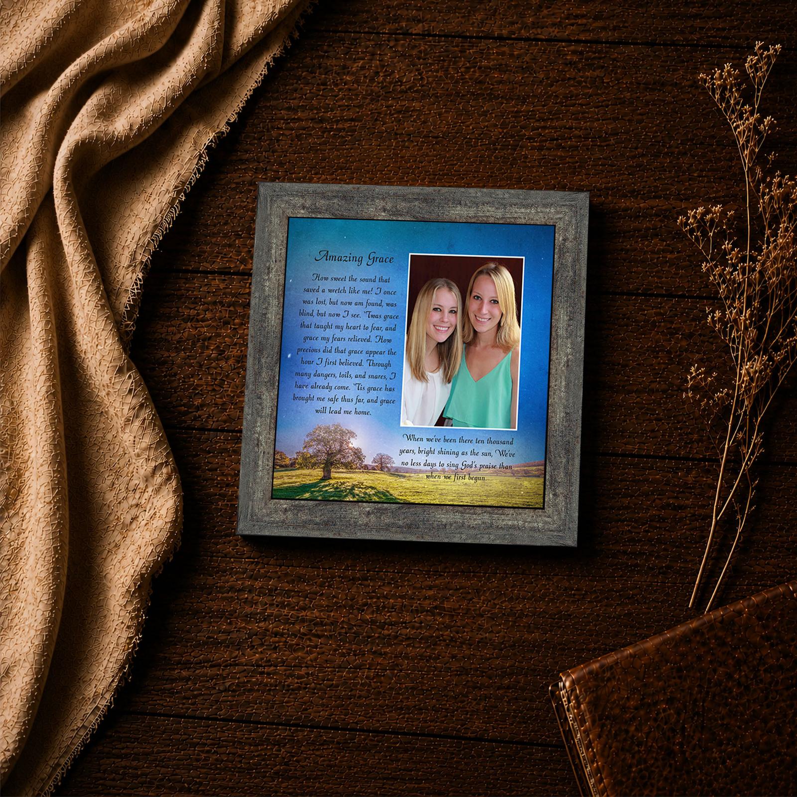 Amazing Grace hymn framed print - religious inspirational wall art