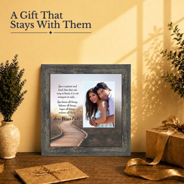 Love Never Ends gift - picture frame for a couple's wedding or anniversary