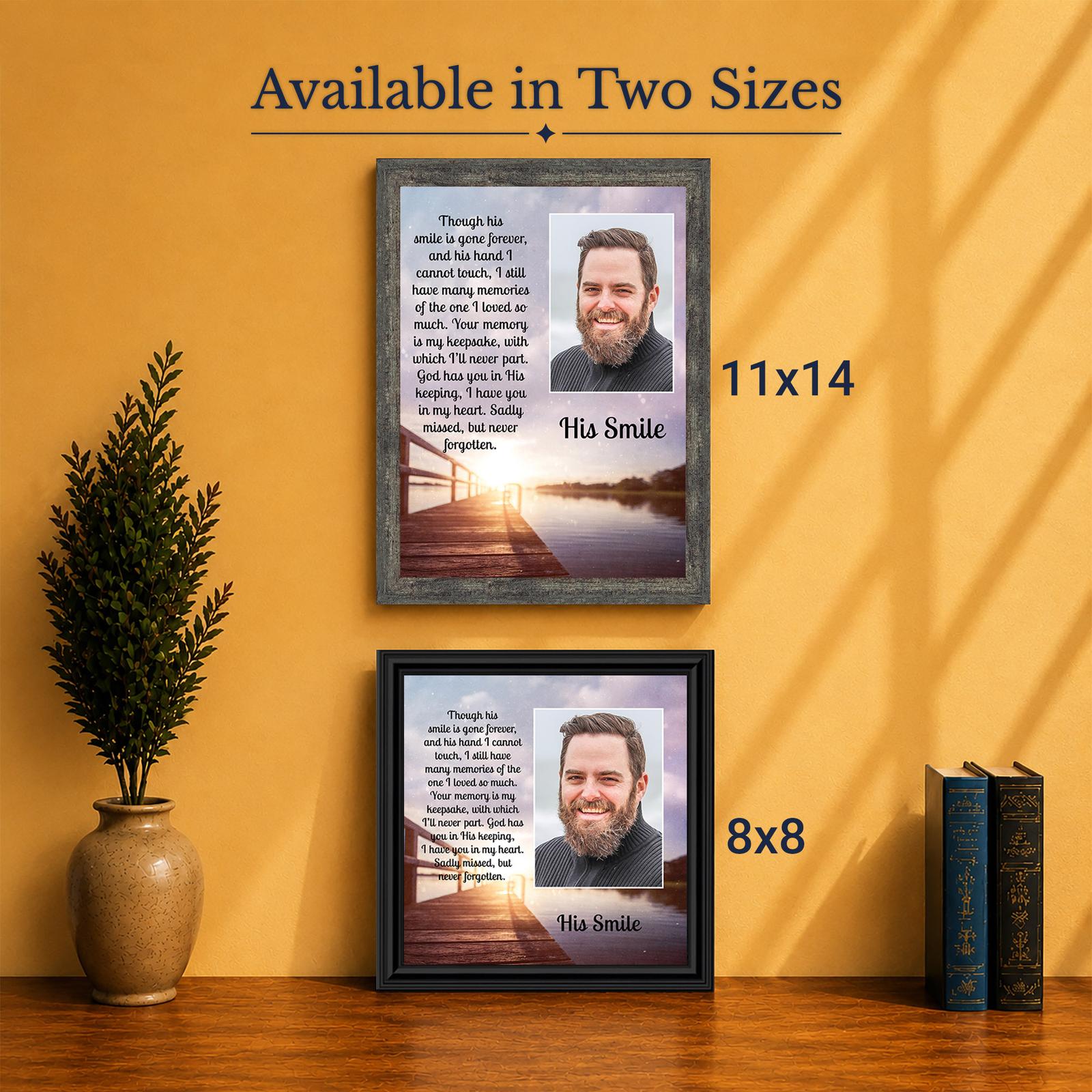 His Smile memorial picture frame - Made in USA family-owned faith-based keepsake