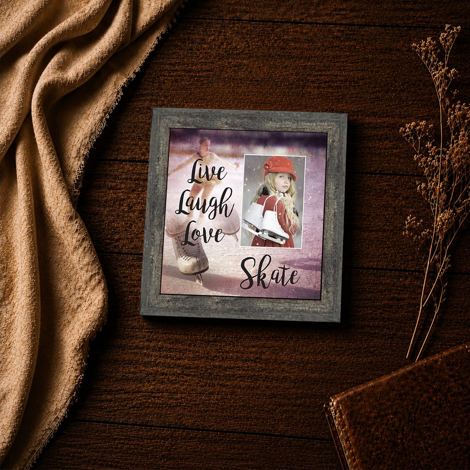 Live Laugh Love Skate close-up - figure skating picture frame with photo opening
