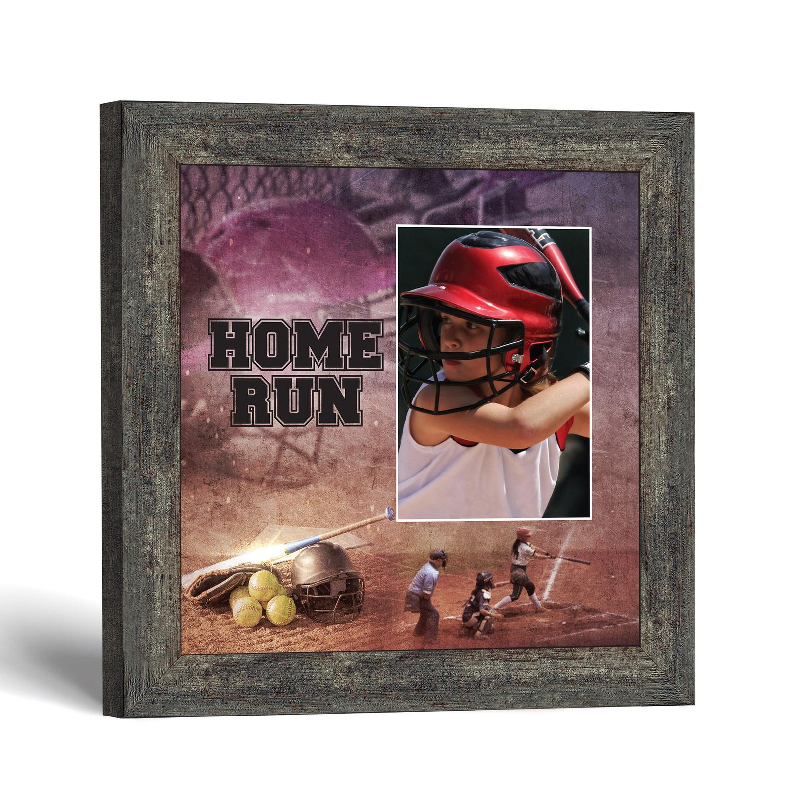 Softball Home Run picture frame - Home Run design by Crossroads Home Decor