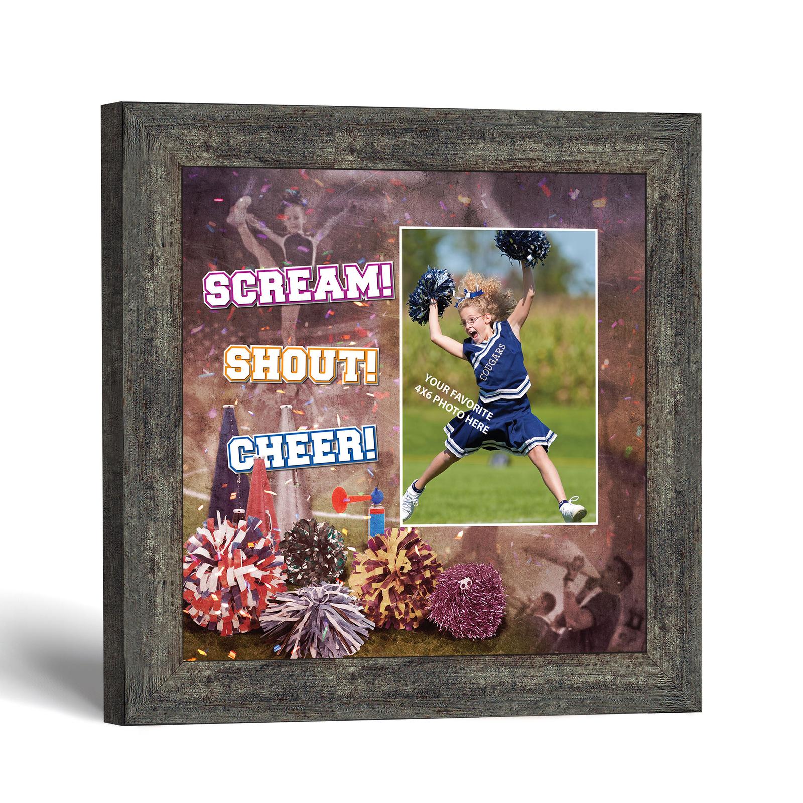 Cheerleading Picture Frame - Scream Shout Cheer Keepsake by Crossroads Home Decor