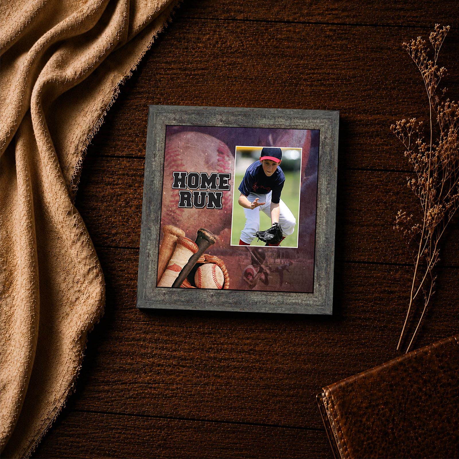 6371BW-4 Home Run framed print - baseball keepsake wall art