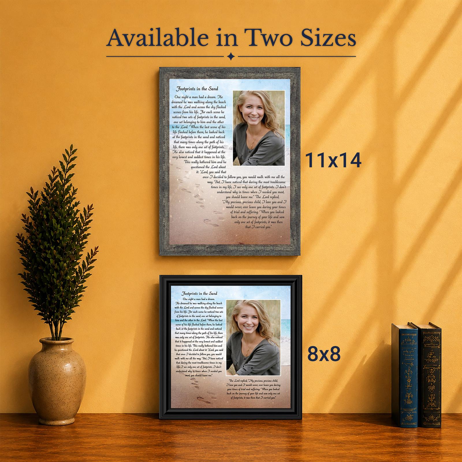 Footprints in the Sand picture frame - Made in USA family-owned faith-based wall art