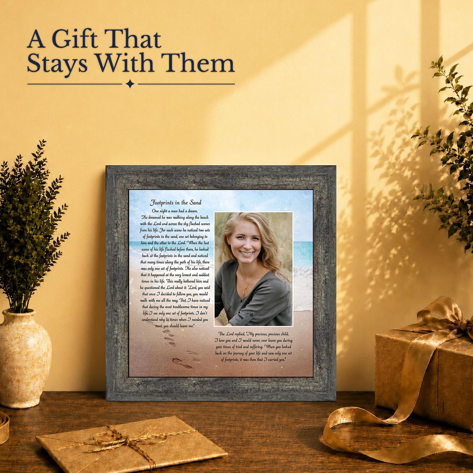 Footprints in the Sand gift - picture frame for someone grieving a loss