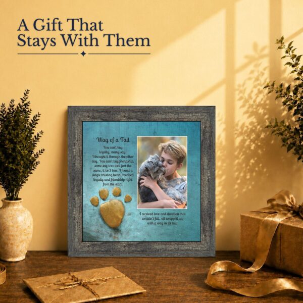 Wag of a Tail gift - framed print for a dog mom or dog dad