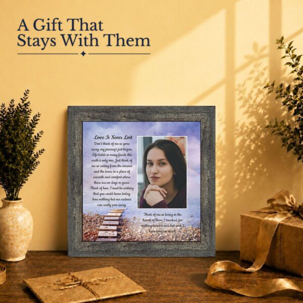 Love Is Never Lost sympathy gift - picture frame for a grieving friend or family member
