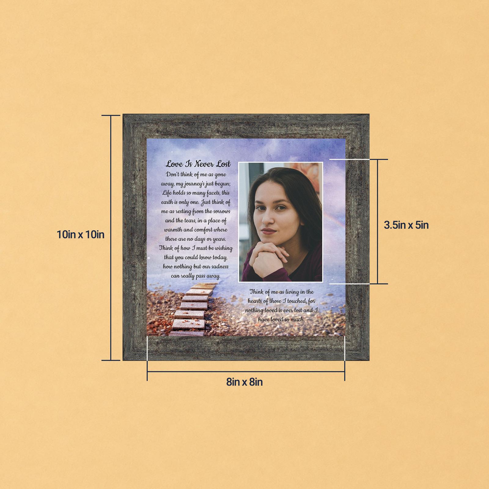 Love Is Never Lost sympathy poem picture frame - stepping stones design by Crossroads Home Decor