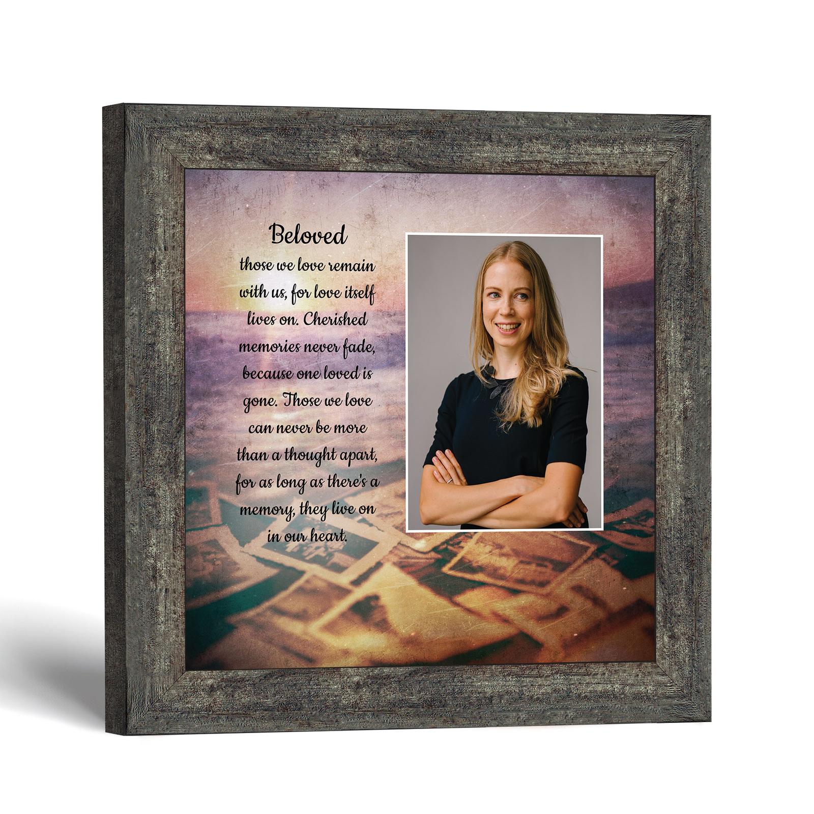 Beloved memorial keepsake frame with photo opening - Beloved Verse by Crossroads Home Decor