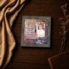 Close-up of the John 6:35 verse on the First Communion picture frame