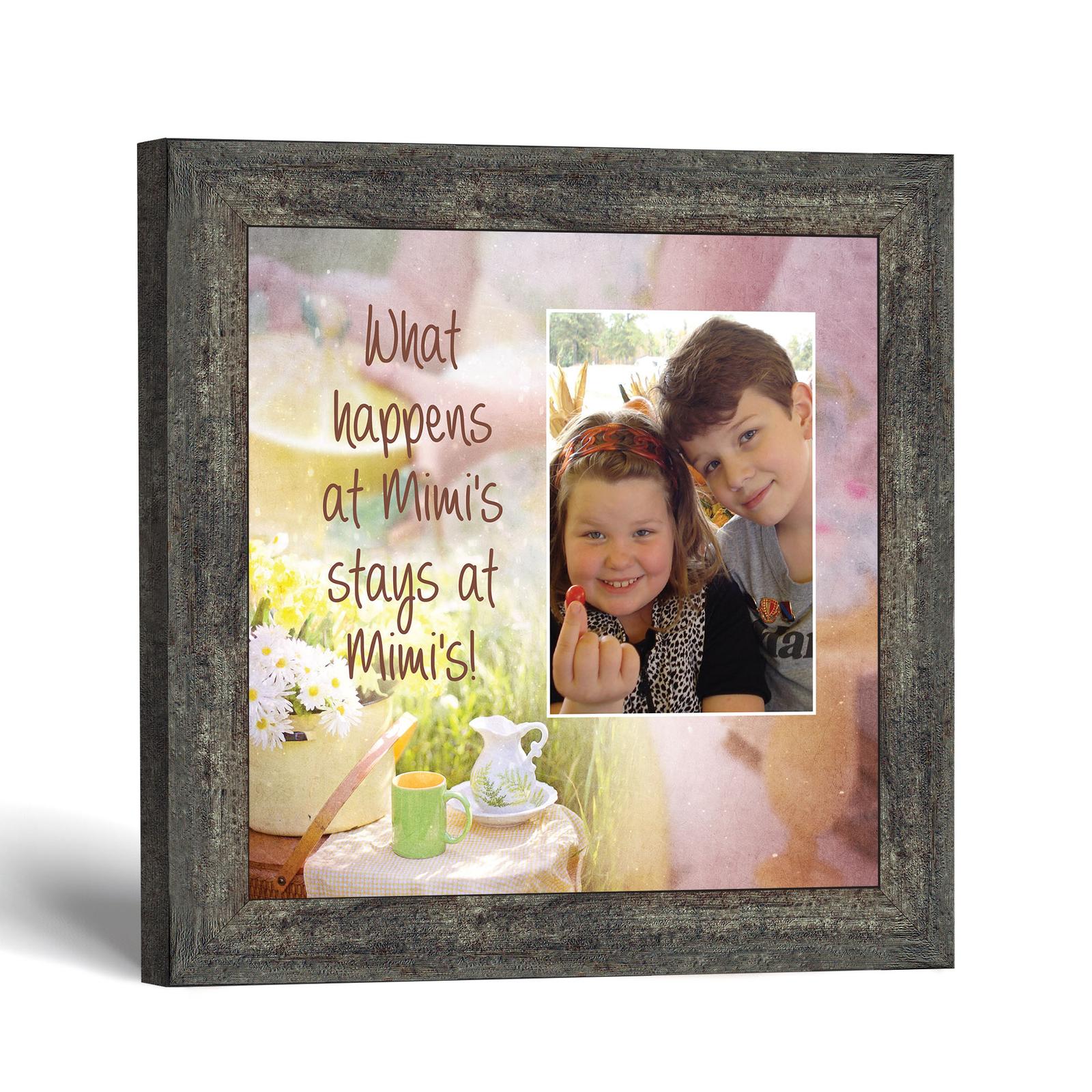 6387BW-1 What happens at Mimi's stays at Mimi's picture frame with photo opening by Crossroads Home Decor