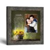 Godmother poem picture frame - black-eyed Susans in a wooden bucket by Crossroads Home Decor