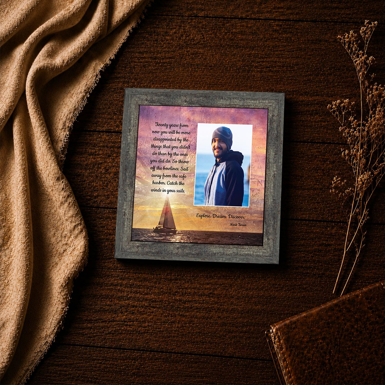 Explore Dream Discover framed print - motivational graduation inspirational wall art