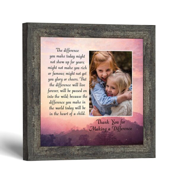 Thank you for making a difference picture frame with photo opening - Difference Maker Verse by Crossroads Home Decor