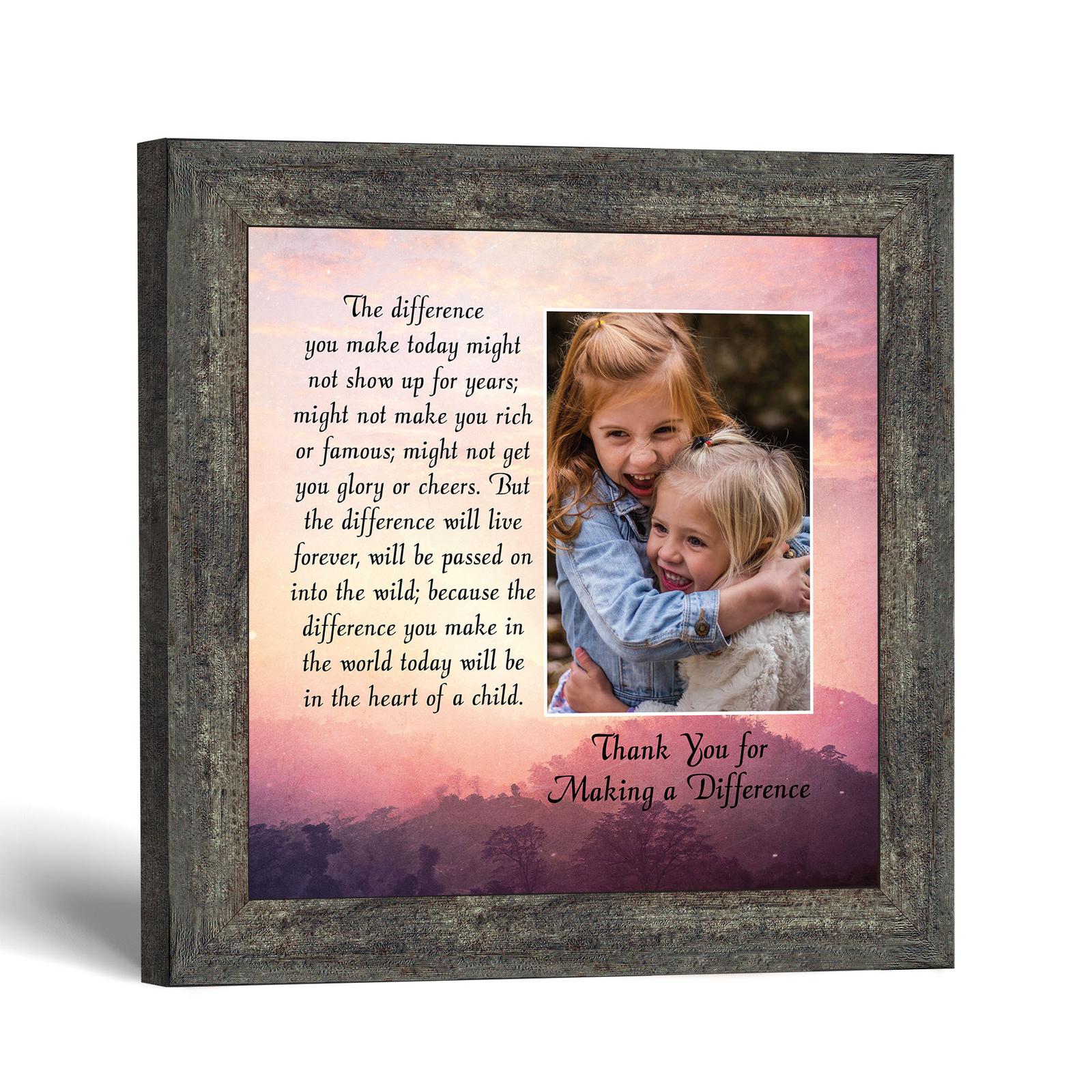 Thank you for making a difference picture frame with photo opening - Difference Maker Verse by Crossroads Home Decor