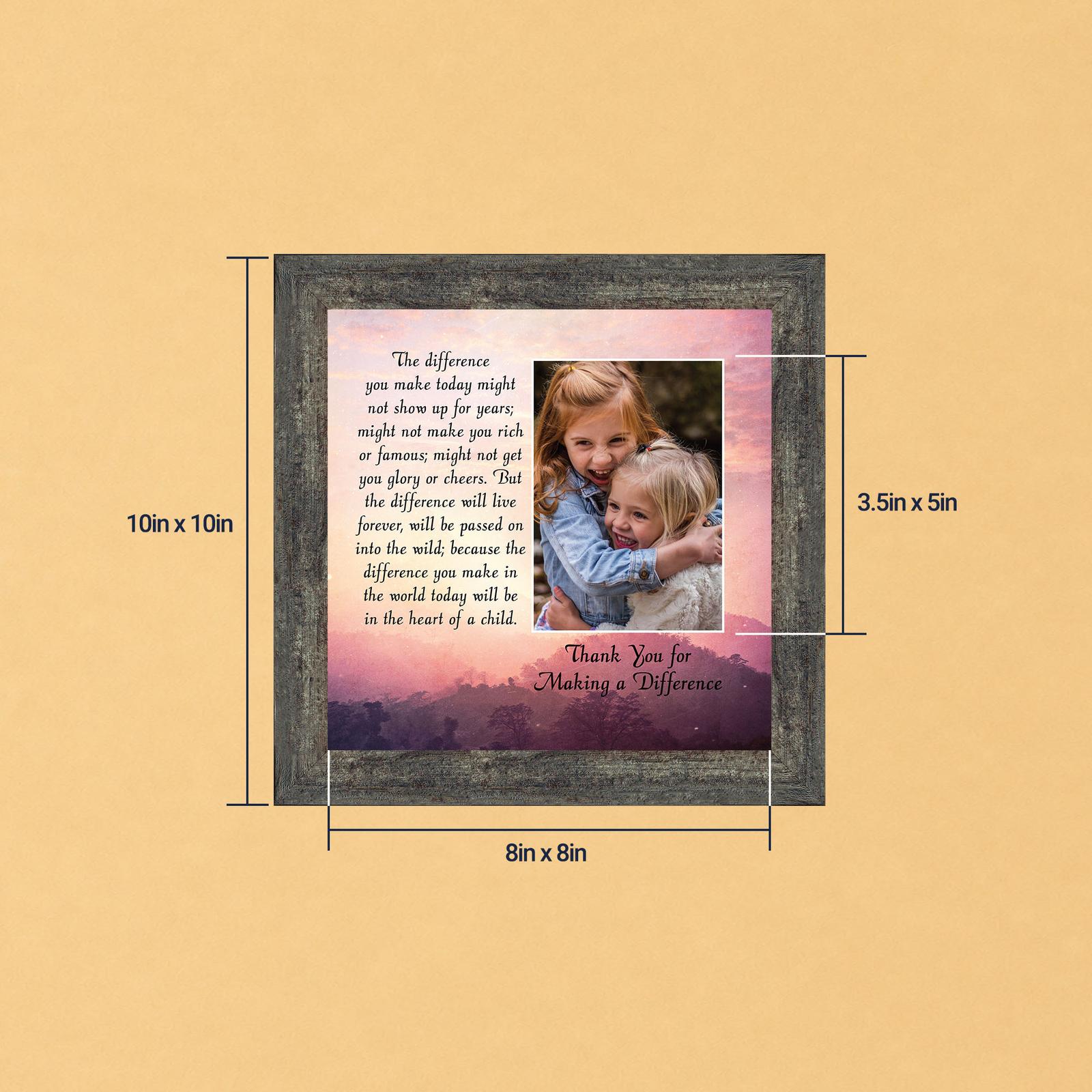 Thank you for making a difference picture frame with photo opening - Difference Maker Verse by Crossroads Home Decor