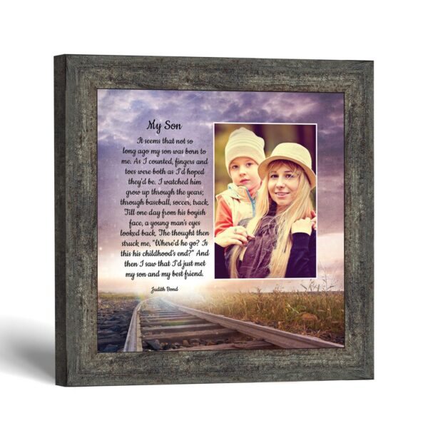 My Son poem picture frame with photo opening by Crossroads Home Decor