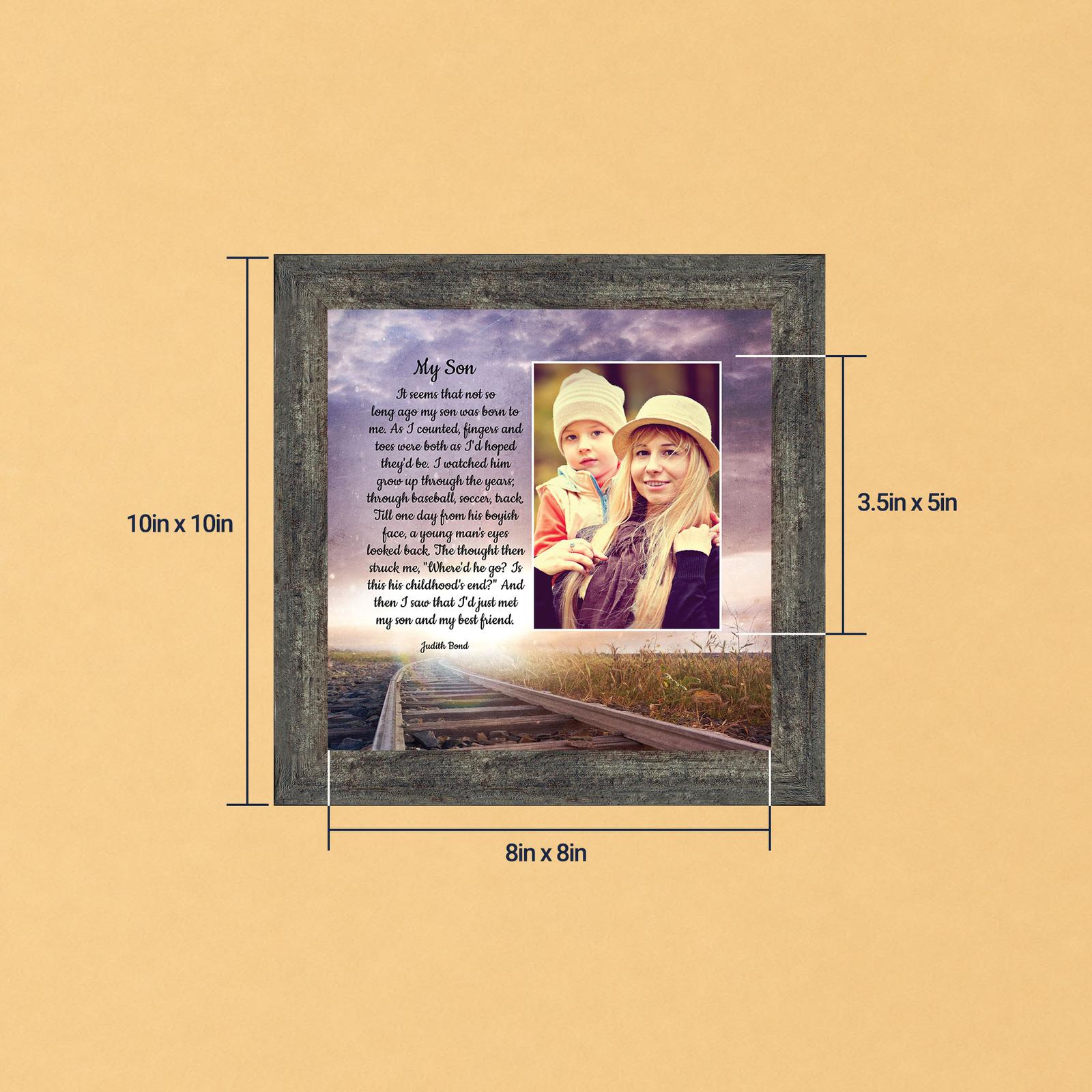 My Son poem picture frame with photo opening by Crossroads Home Decor