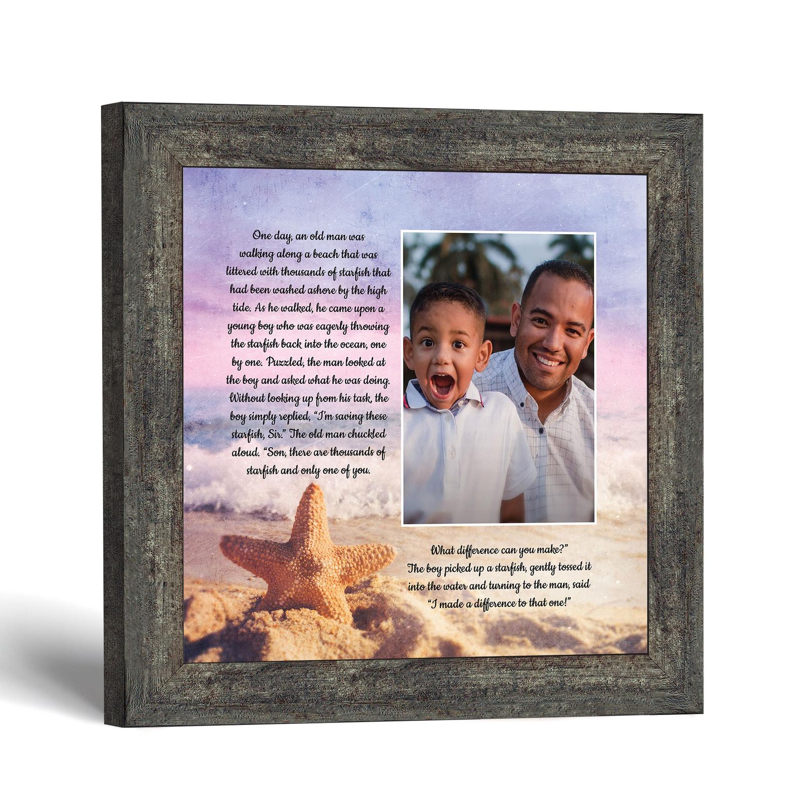6396BW-1 Starfish story picture frame by Crossroads Home Decor