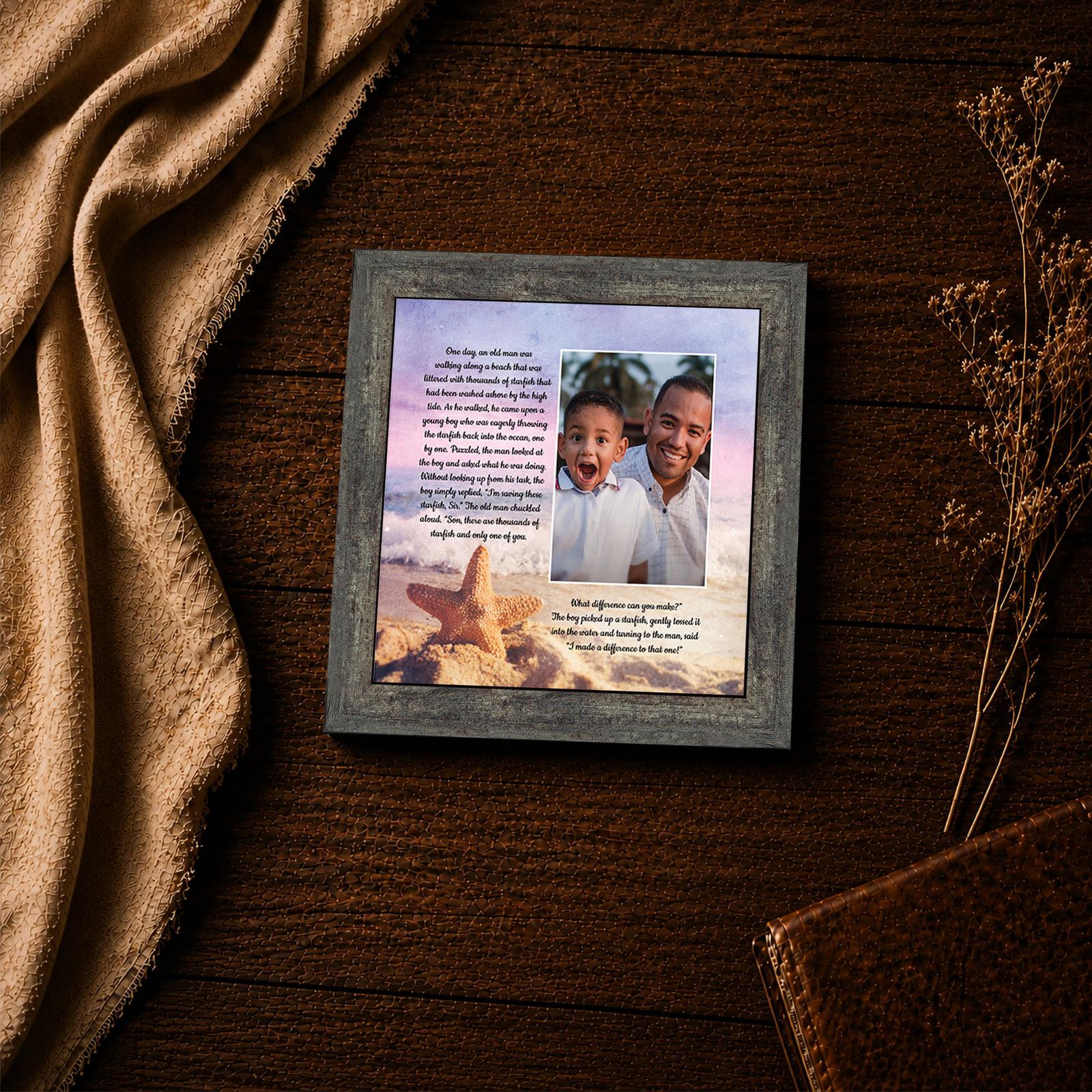 6396BW-4 Starfish Story framed print - difference maker inspirational wall art