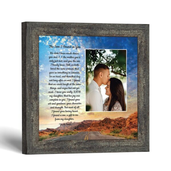 The Son I Found in You picture frame with photo opening by Crossroads Home Decor