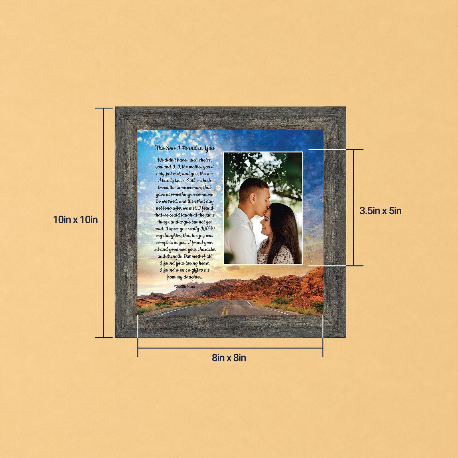 The Son I Found in You picture frame with photo opening by Crossroads Home Decor