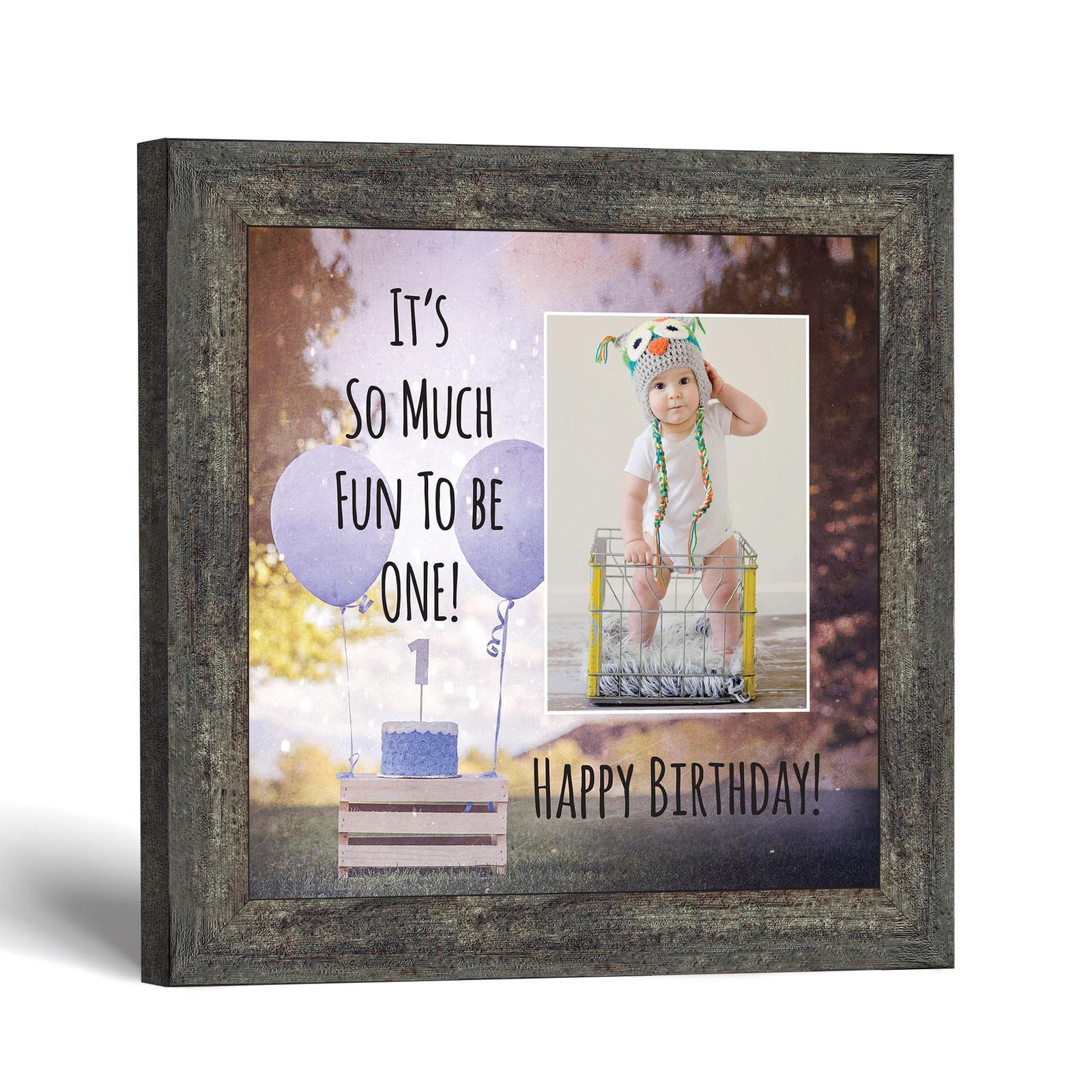 6404BW-1 First birthday picture frame - baby boy 1st birthday keepsake by Crossroads Home Decor