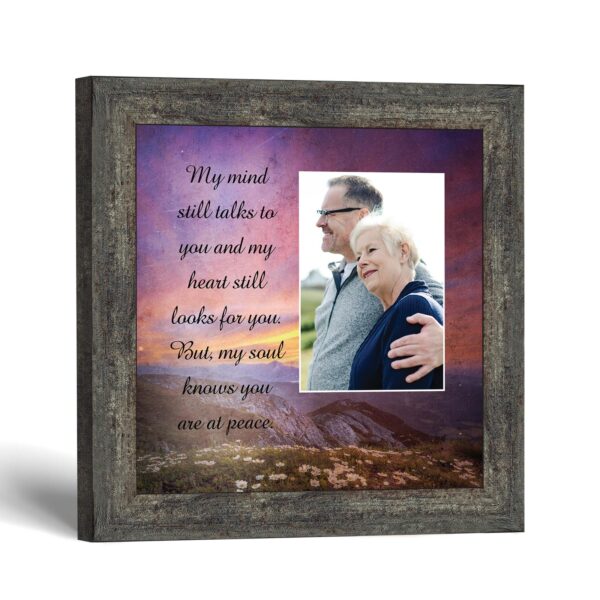 Memorial picture frame with photo opening - you are at peace verse by Crossroads Home Decor