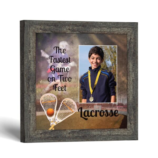Lacrosse picture frame with photo opening by Crossroads Home Decor