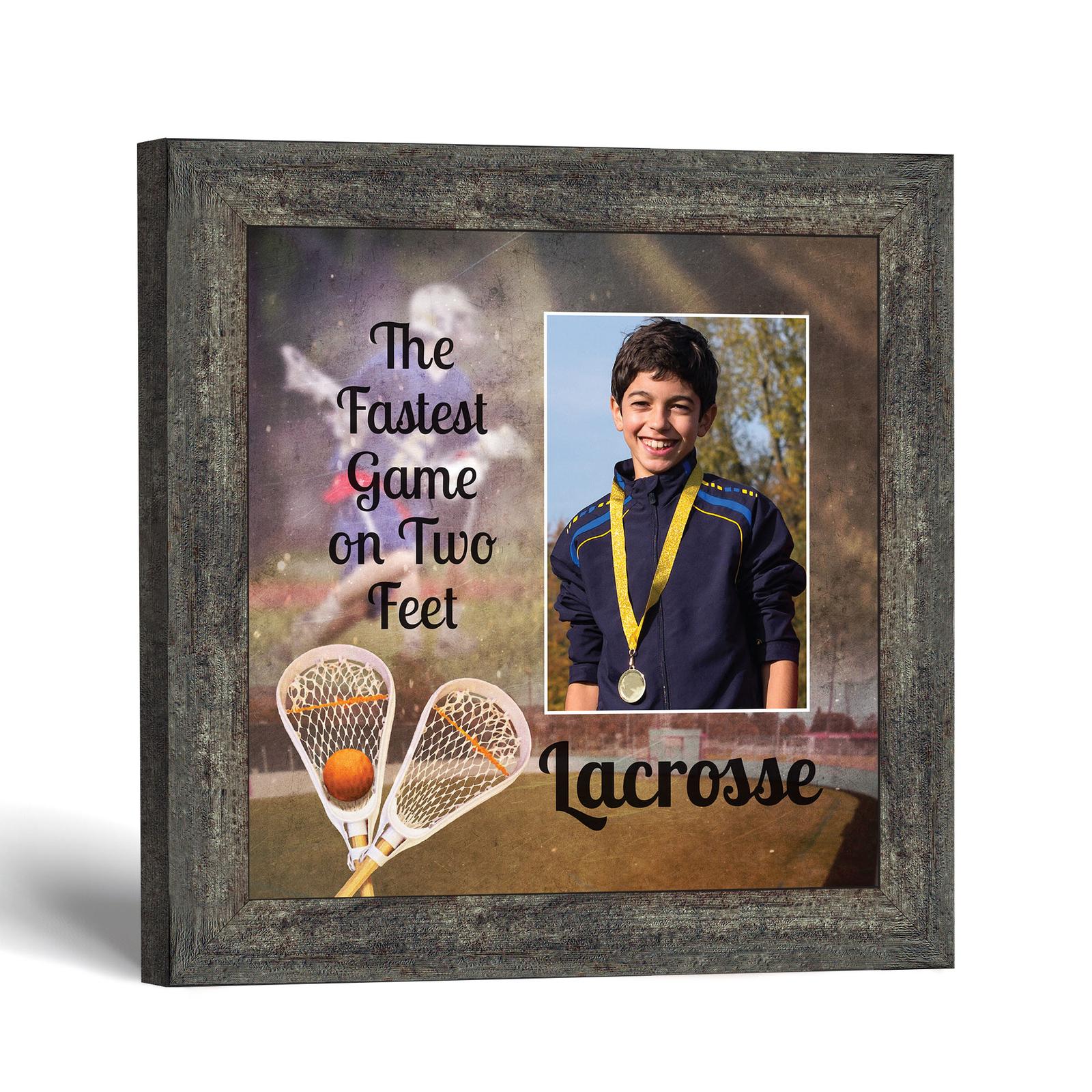 Lacrosse picture frame with photo opening by Crossroads Home Decor