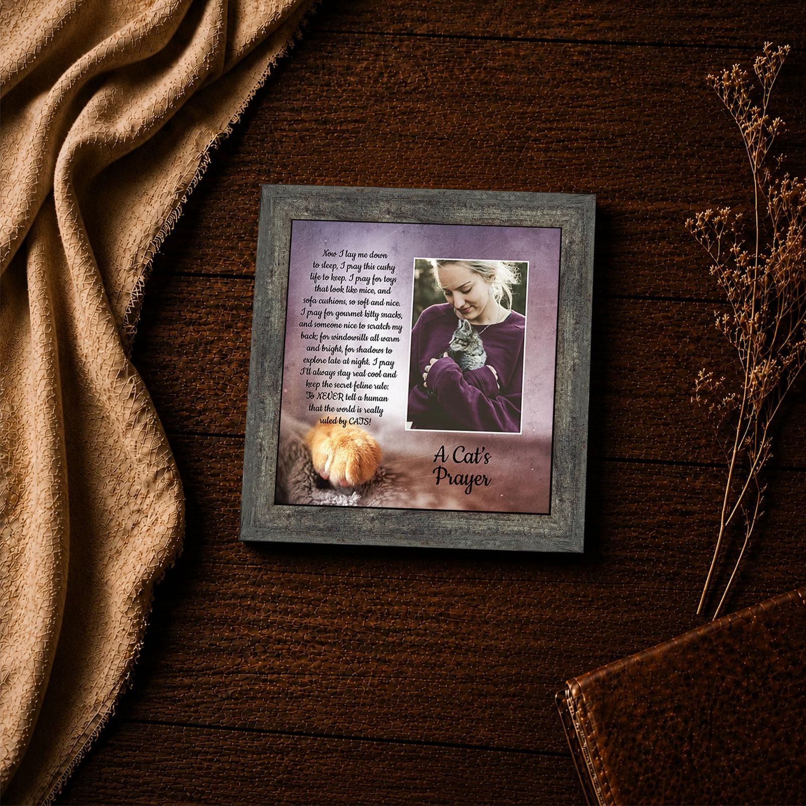 A Cat's Prayer framed print - whimsical cat lover wall art