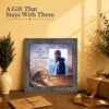 Be Strong and Courageous lion picture frame gift for a graduate facing a hard season
