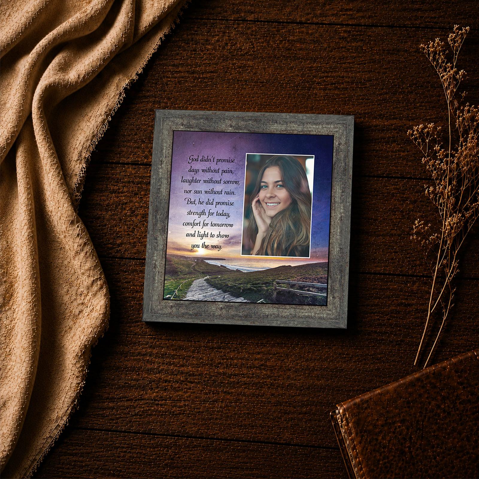 God Didn't Promise picture frame - strength and comfort inspirational wall art