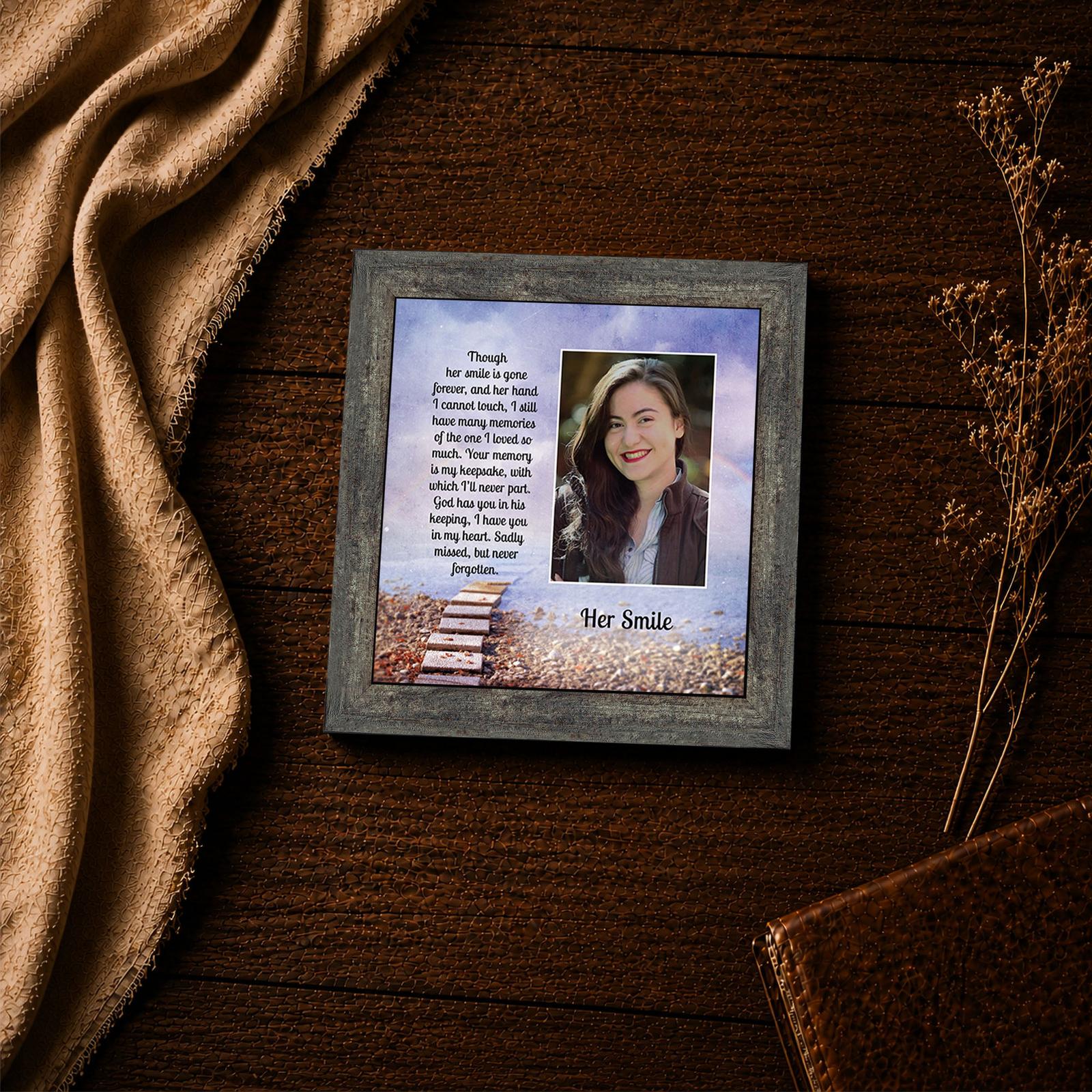 Her Smile memorial poem framed print - sympathy inspirational wall art