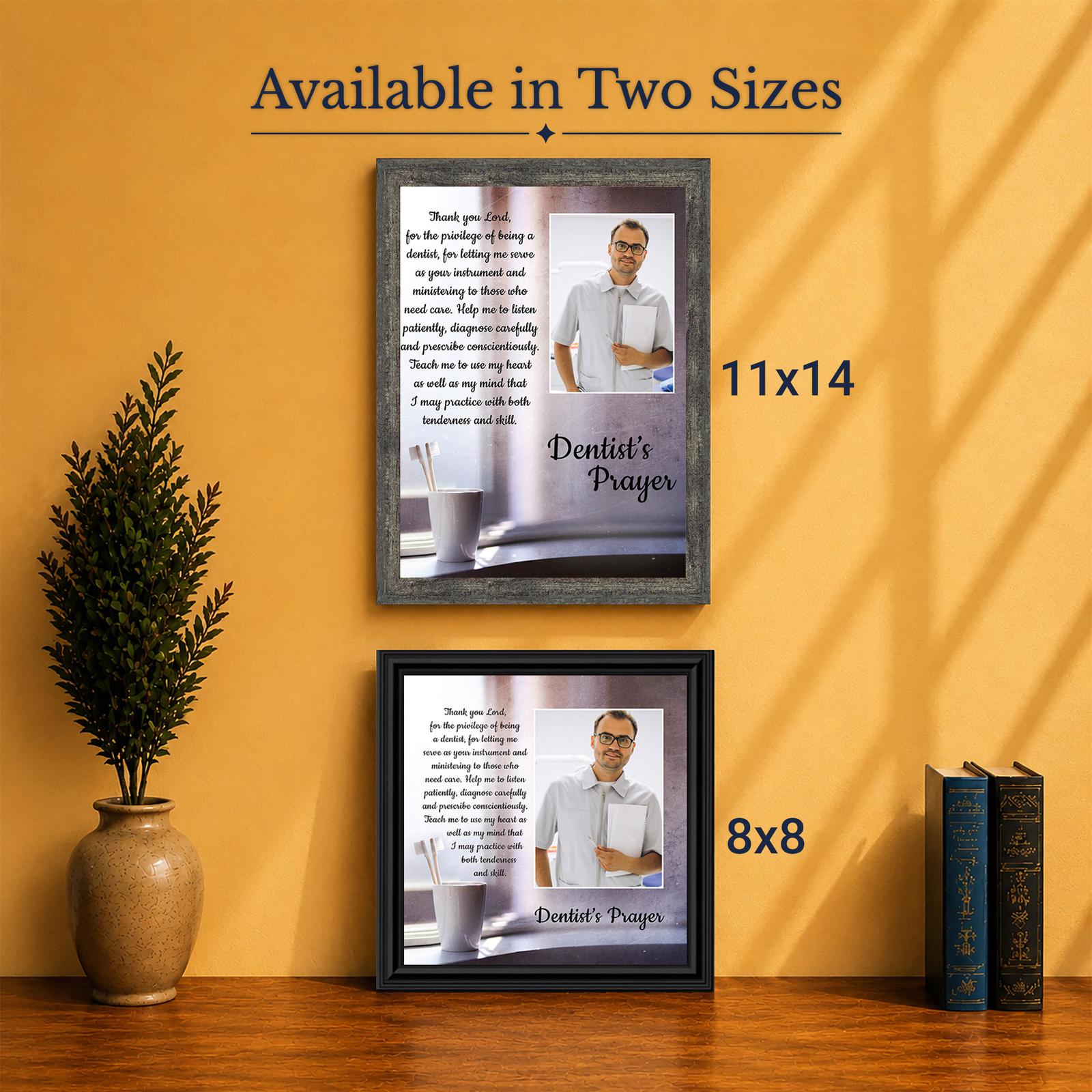Dentist prayer picture frame - Made in USA family-owned faith-based wall art