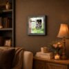 Home Is Where Our Story Begins framed wall art displayed in an entryway