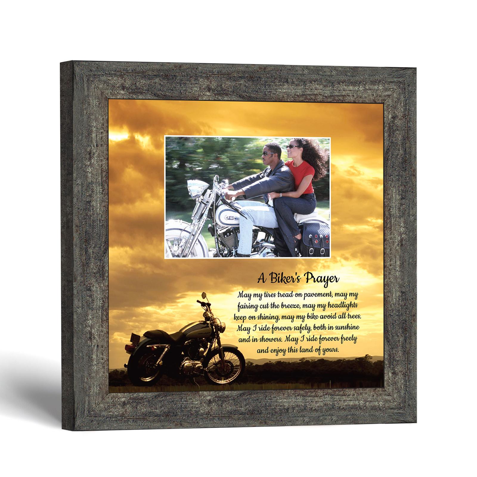 6451BW-1 Motorcycle prayer picture frame - A Biker's Prayer by Crossroads Home Decor