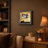 6451BW-3 Motorcycle prayer picture frame displayed in a living room
