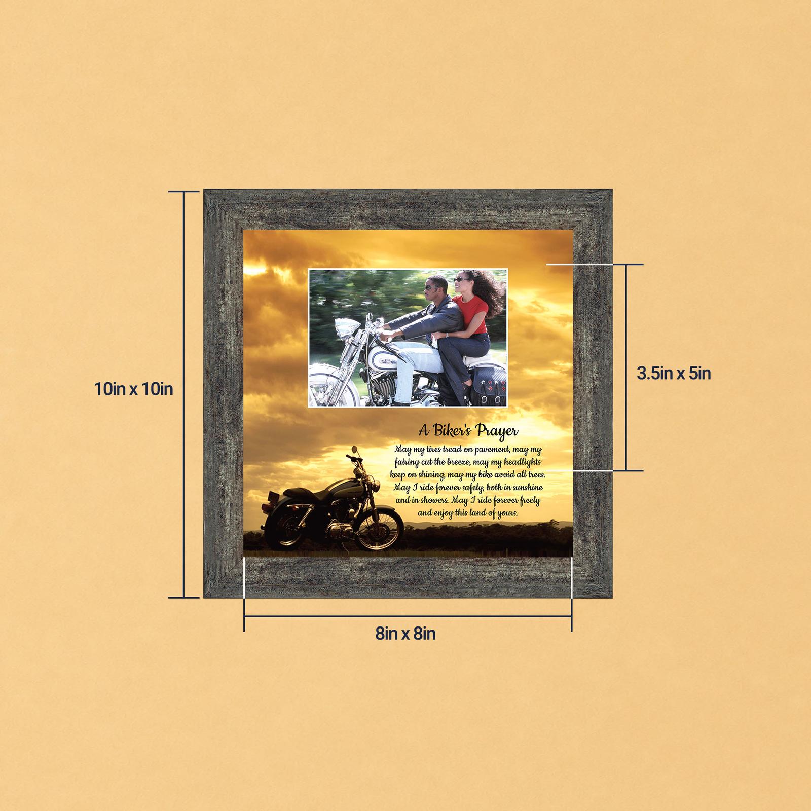6451BW-8 Motorcycle prayer picture frame - A Biker's Prayer by Crossroads Home Decor
