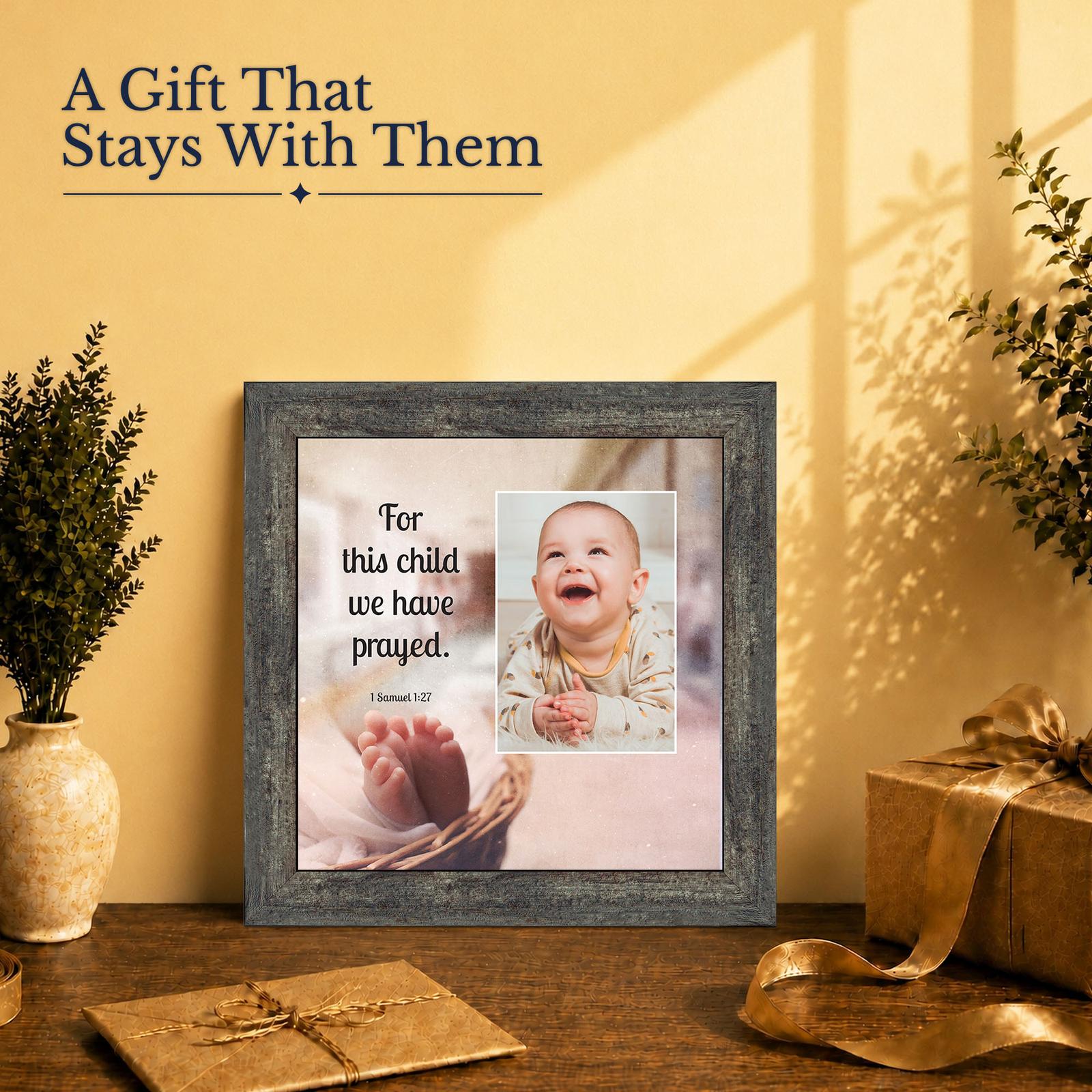 For This Child We Have Prayed gift - framed print for new parents