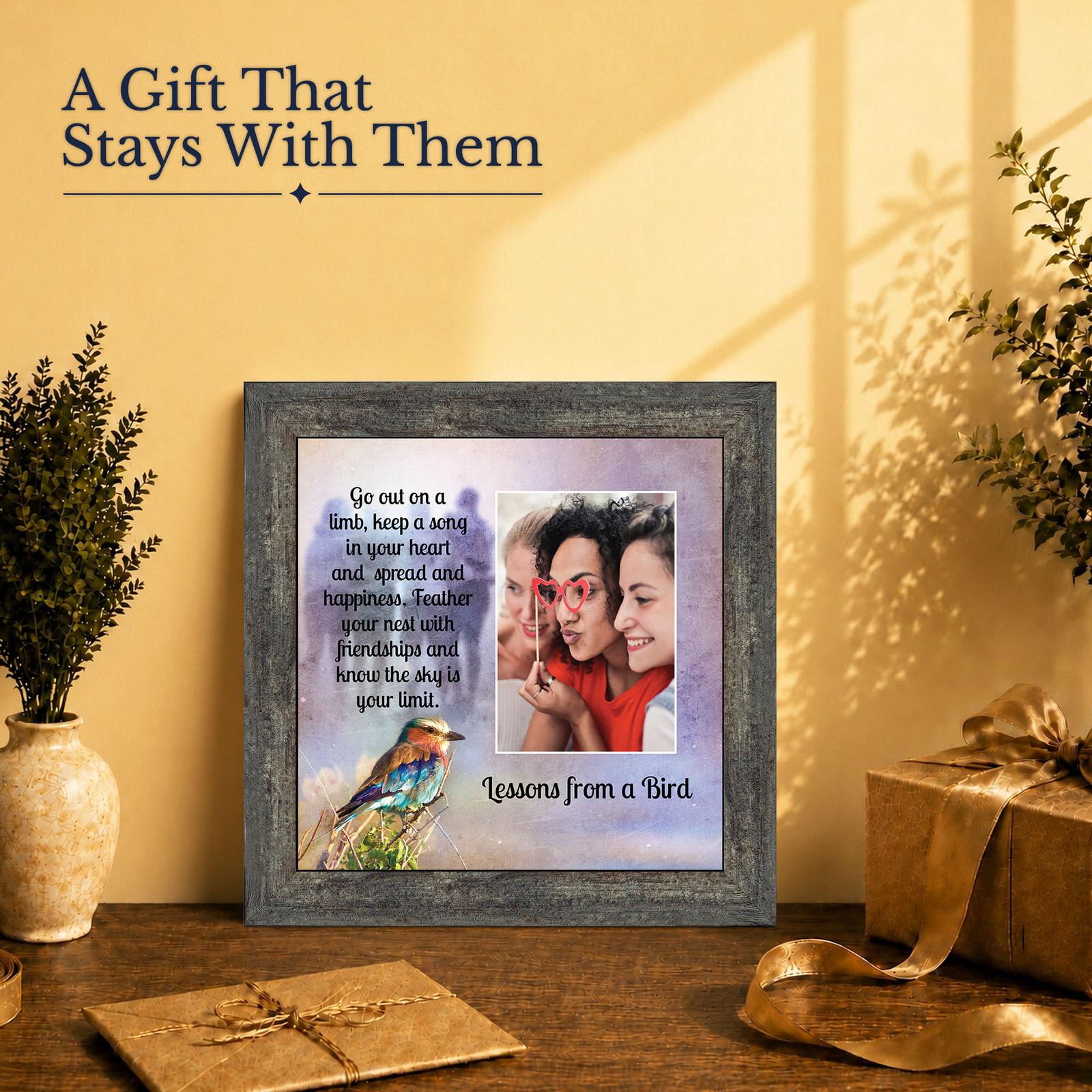 6458BW-2 Lessons from a Bird gift - framed photo keepsake for a friend